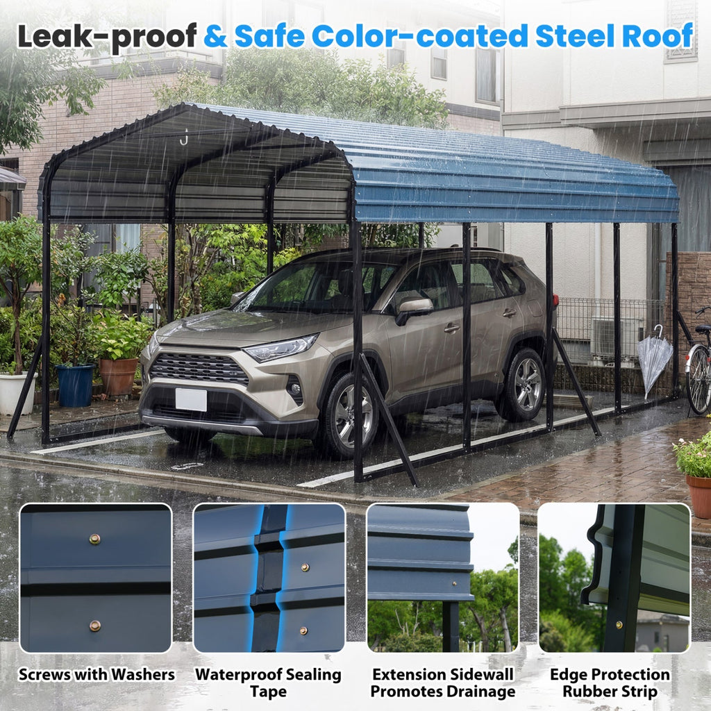 12 x 20 Feet Heavy-Duty Carport Outdoor Galvanized Steel Garage Car Shelter