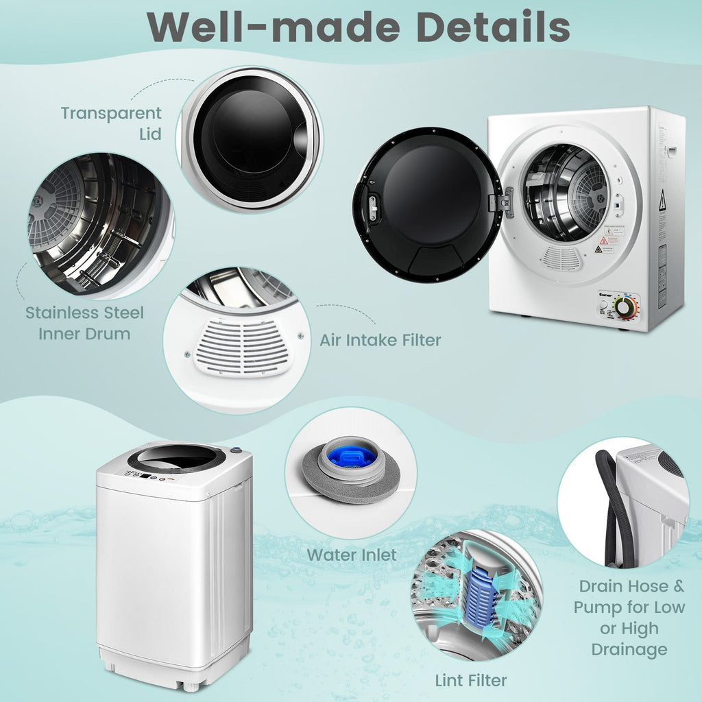 Electric Laundry Dryer and Full-Automatic Washing Machine Combo